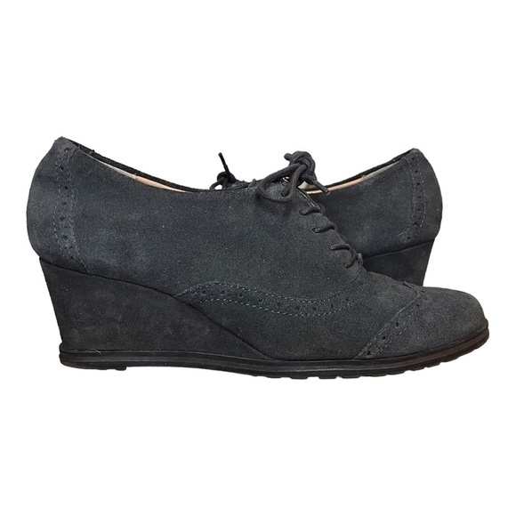 ELLEN Tracy Active Tobin Wedge Suede Leather Loafer in Grey - Picture 2 of 8